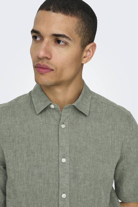 Only & Sons onscaiden ss solid linen shirt noos